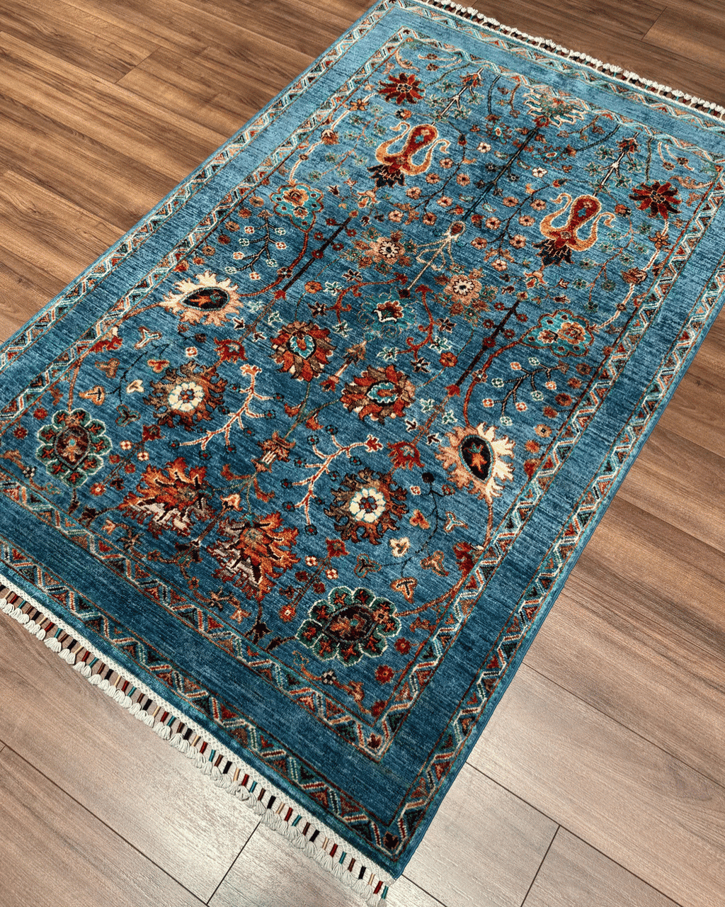Sultani Hand-Knotted Wool Rug 4' 1" x 6' 1"