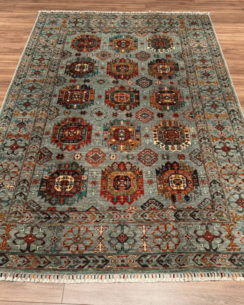 Veziri Hand-Knotted Wool Rug 5' 7" x 8' 3"