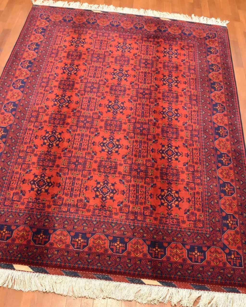 Afghan Bilcik Style Hand-Knotted Wool Rug 4' 9" x 6' 5"