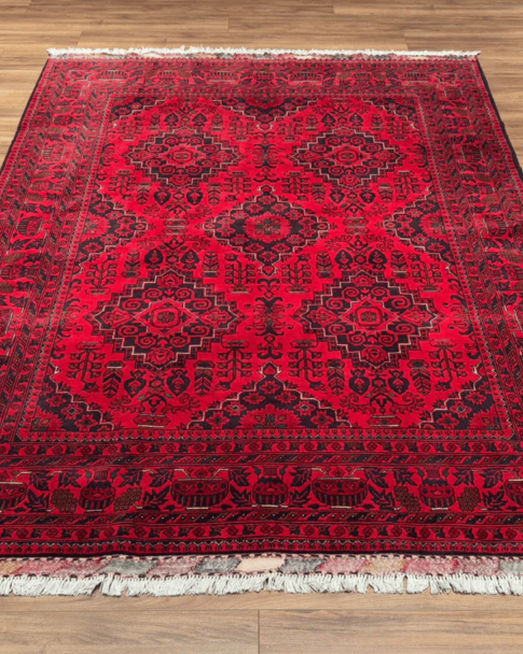 Tapis en laine style afghan 55 x 146 cm
