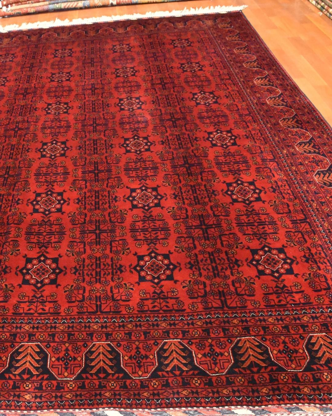 Afghan Bilcik Style Hand-Knotted Wool Rug 5' 5" x 7' 6"