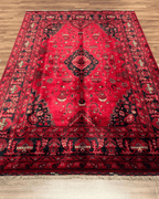 Handwoven Afghan Style Wool Rug 6' 5" x 9' 7"