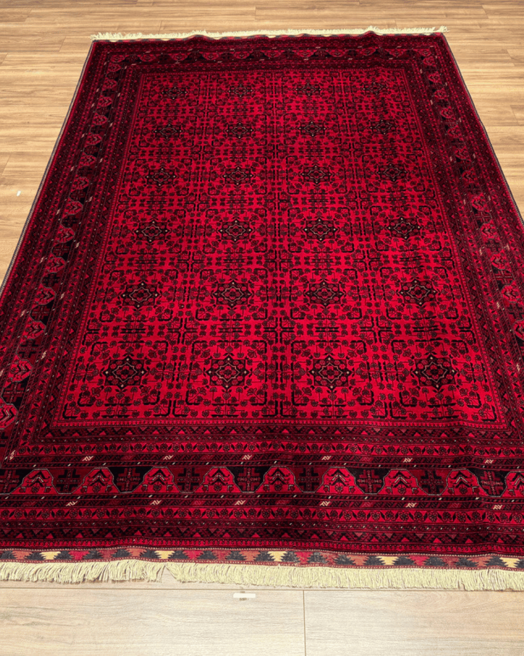 Handwoven Afghan Style Wool Rug 6' 5" x 9' 6"