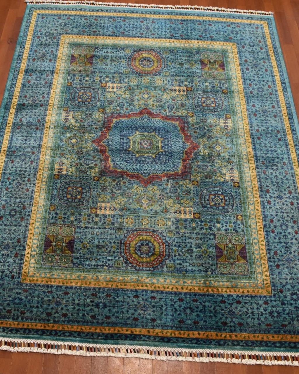 Mamluk Hand-Knotted Wool Rug 5' 2" x 6' 8"
