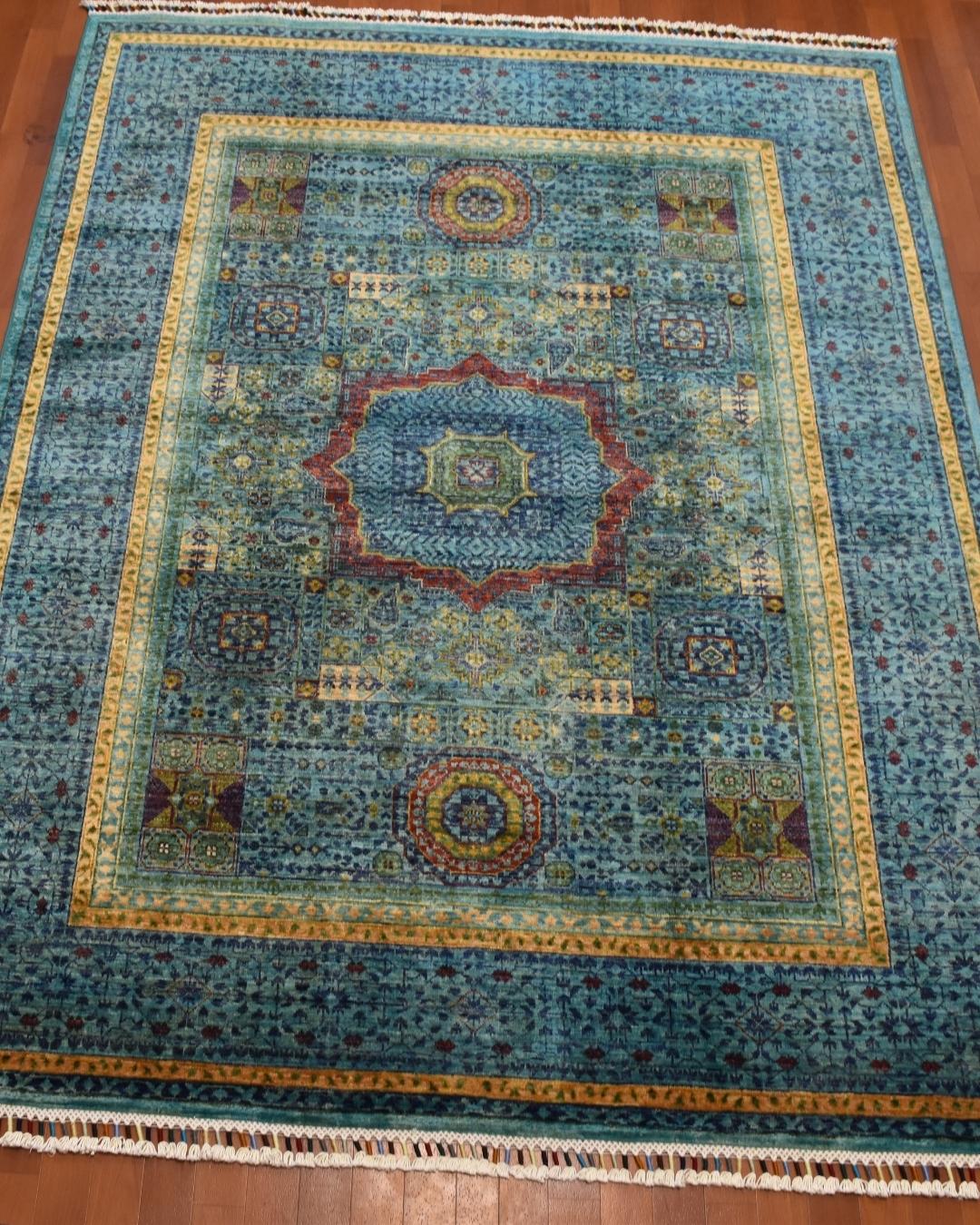 Mamluk Hand-Knotted Wool Rug 5' 2" x 6' 8"