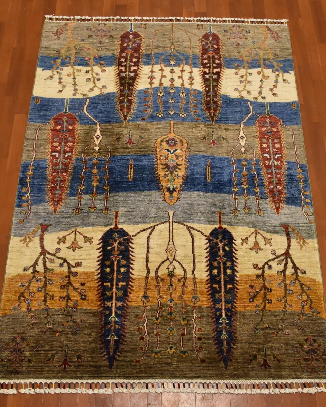 Sultani Hand-Knotted Wool Rug 4' x 6'