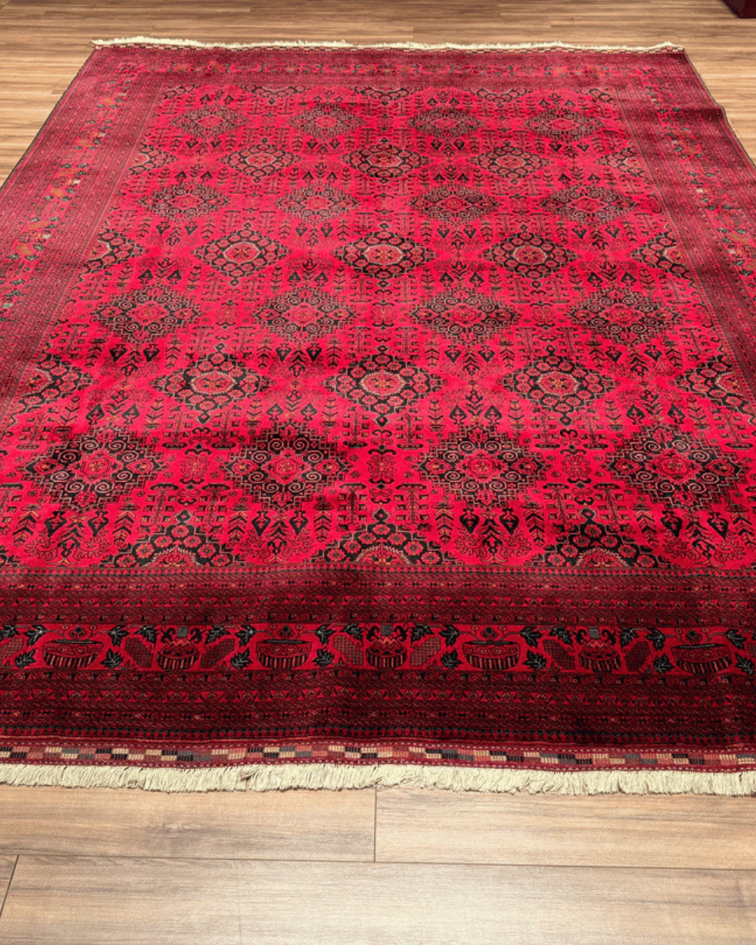 Handwoven Afghan Style Wool Rug 9' 6" x 12' 5"