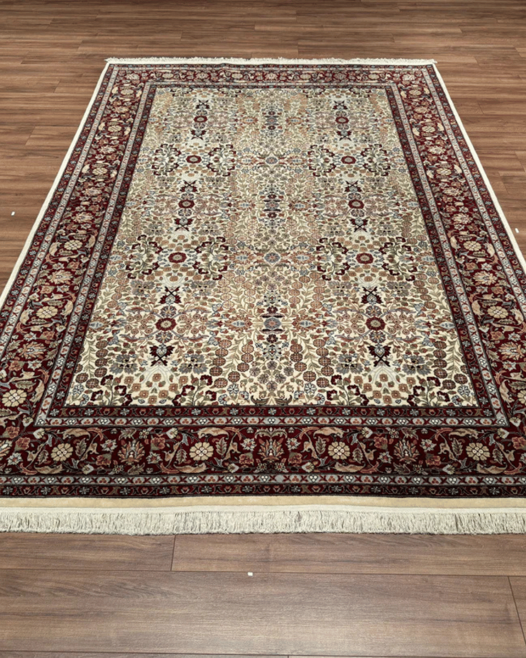 Hereke Hand-Knotted Wool Rug 6' 5" x 9' 5"
