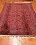 Afghan Hamyap Style Hand-Knotted Wool Rug 3' 9" x 5' 9"
