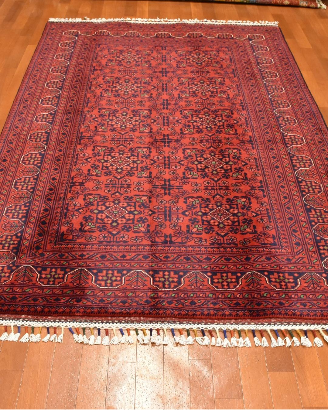 Afghan Hamyap Style Hand-Knotted Wool Rug 3' 9" x 5' 9"