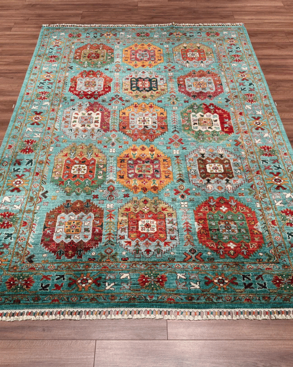 Veziri Hand-Knotted Wool Rug 5' 6" x 8'