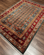 Pazyrk Hand-Knotted Wool Rug 5' 9" x 8'