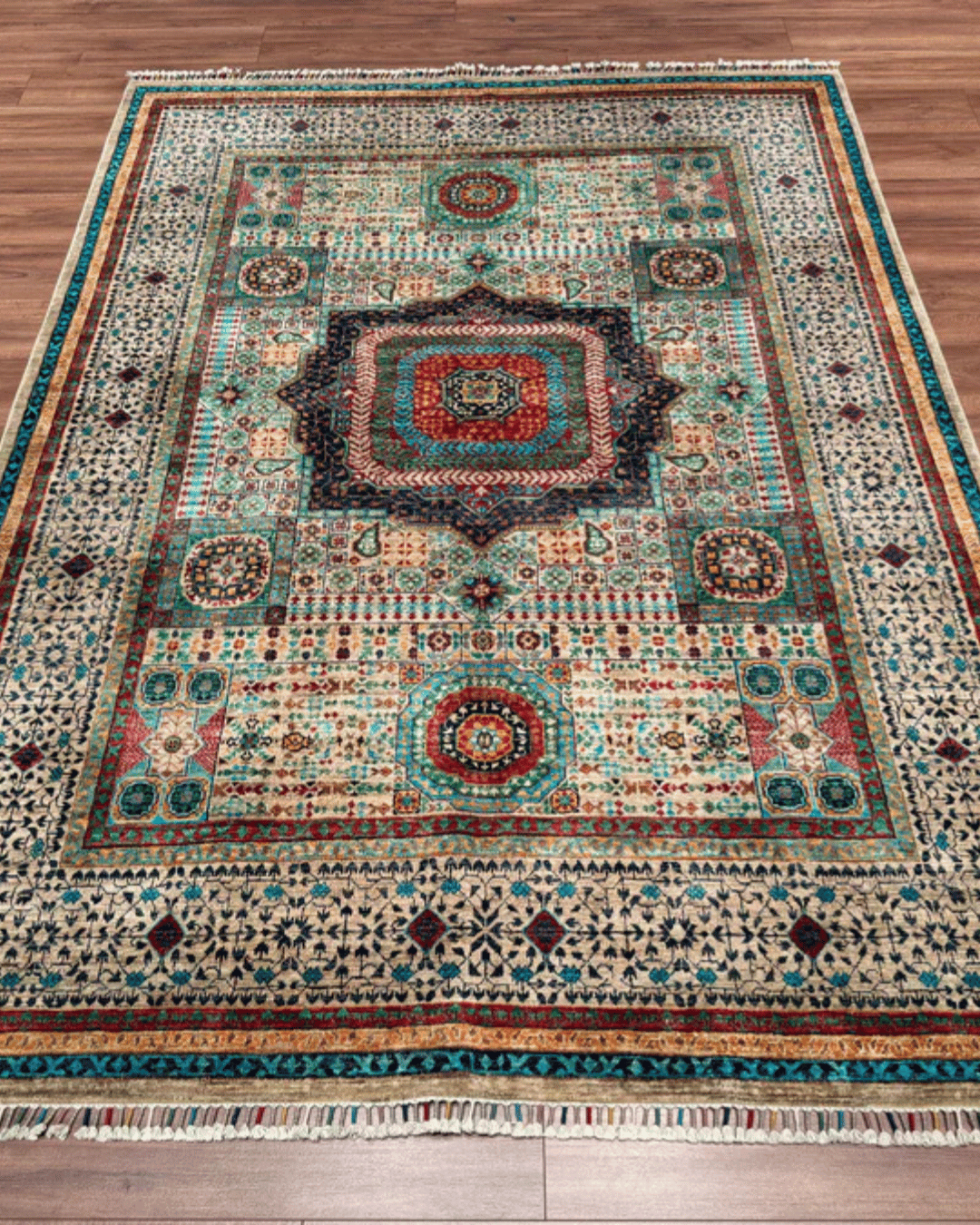 Mamluk Hand-Knotted Wool Rug 5' 9" x 8' 1"