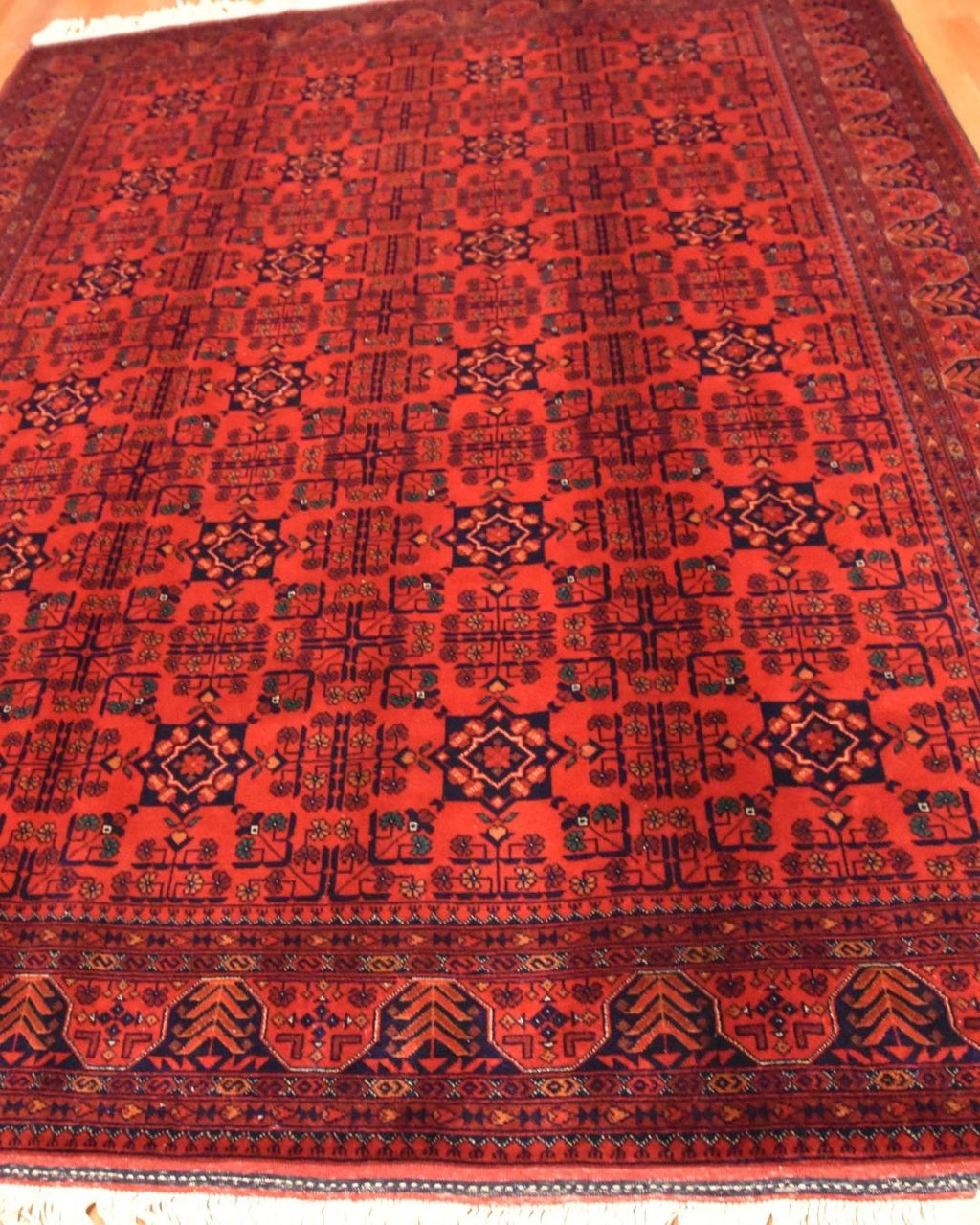 Afghan Bilcik Style Hand-Knotted Wool Rug 5' 5" x 7' 7"