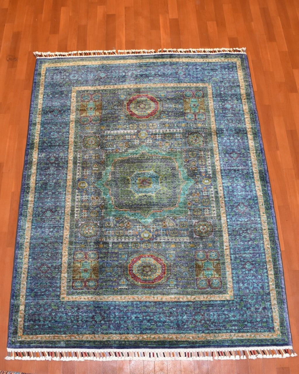 Mamluk Hand-Knotted Wool Rug 4' 4" x 5' 7"