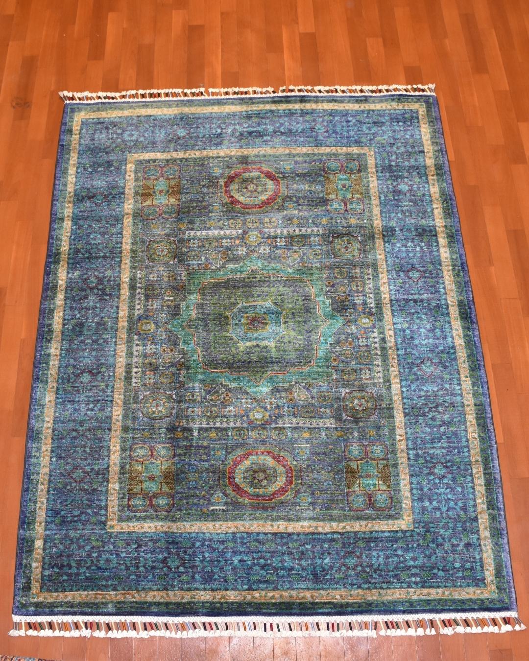 Mamluk Hand-Knotted Wool Rug 4' 4" x 5' 7"