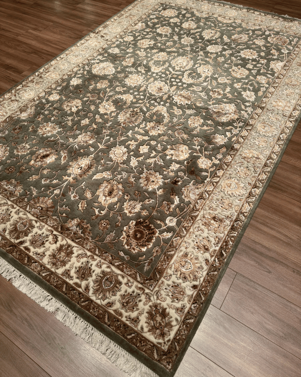 Ottoman Elegance Hand-Knotted Wool Rug 6' 6" x 9' 9"