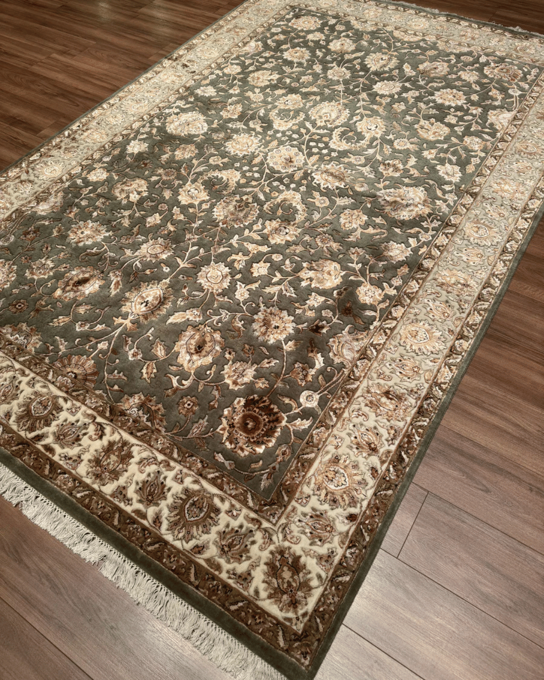 Ottoman Elegance Hand-Knotted Wool Rug 6' 6" x 9' 9"
