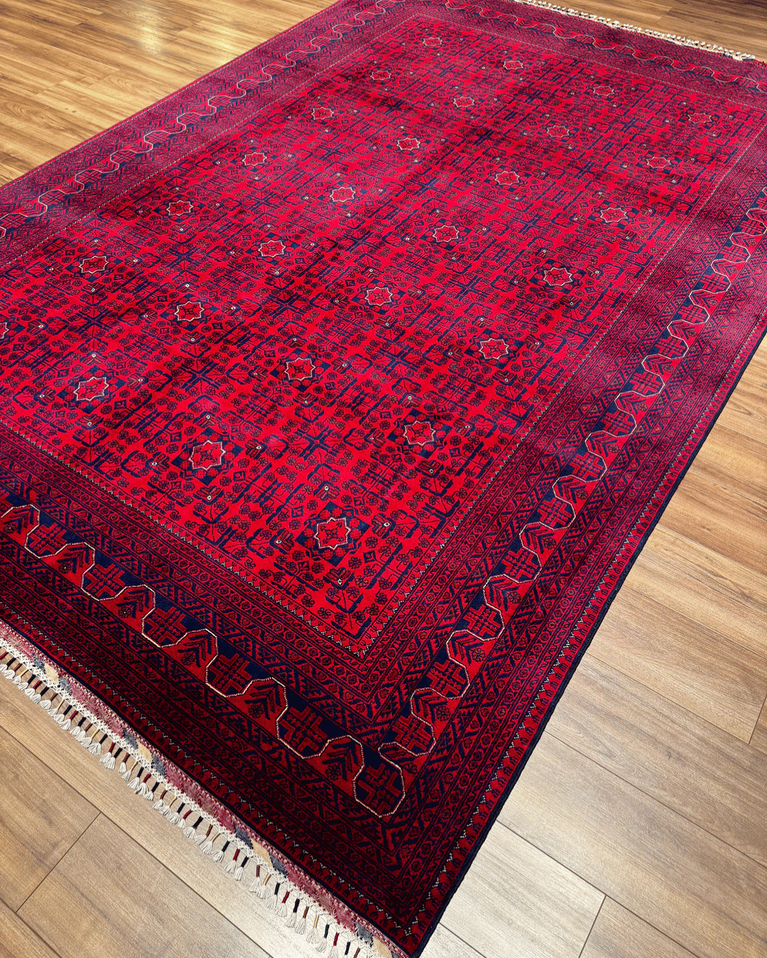 Handwoven Afghan Style Wool Rug 8' x 11' 5"