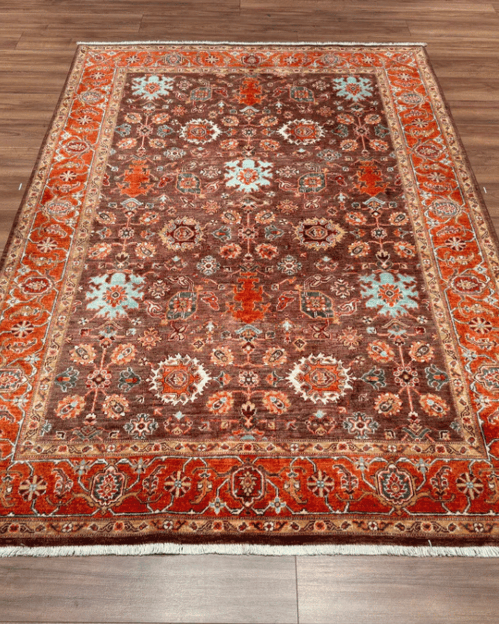 Ushak Hand-Knotted Wool Rug 6' x 8'