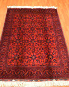 Afghan Bilcik Style Hand-Knotted Wool Rug 4' 8" x 6' 5"