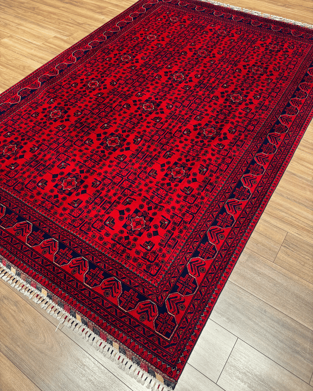 Tapis en laine style afghan 55 x 146 cm