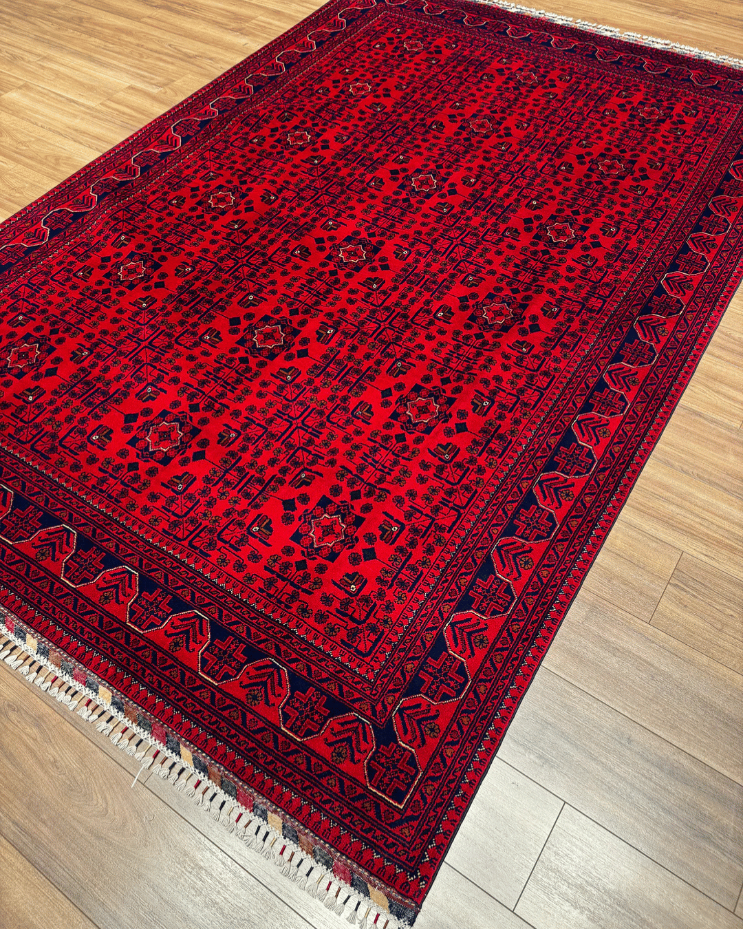 Tapis en laine style afghan 55 x 146 cm