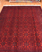 Afghan Bilcik Style Hand-Knotted Wool Rug 5' 6" x 7' 6"