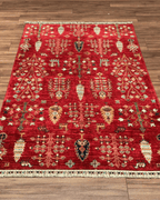 Sultani Hand-Knotted Wool Rug 4' x 6'