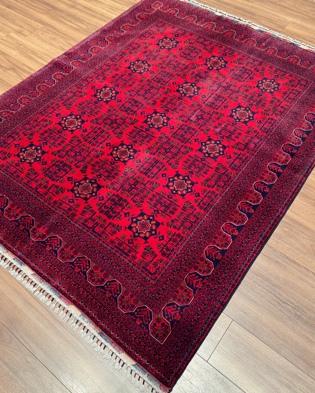 Tapis en laine style afghan 55 x 146 cm