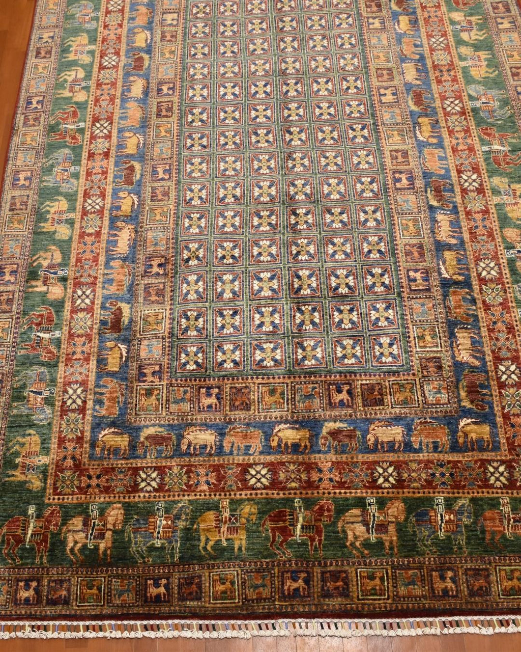 Pazyrk Hand-Knotted Wool Rug 6' 5" x 10' 5"