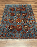 Tapis en laine style afghan 55 x 146 cm