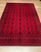Handwoven Afghan Style Wool Rug 6' 4" x 9' 7"