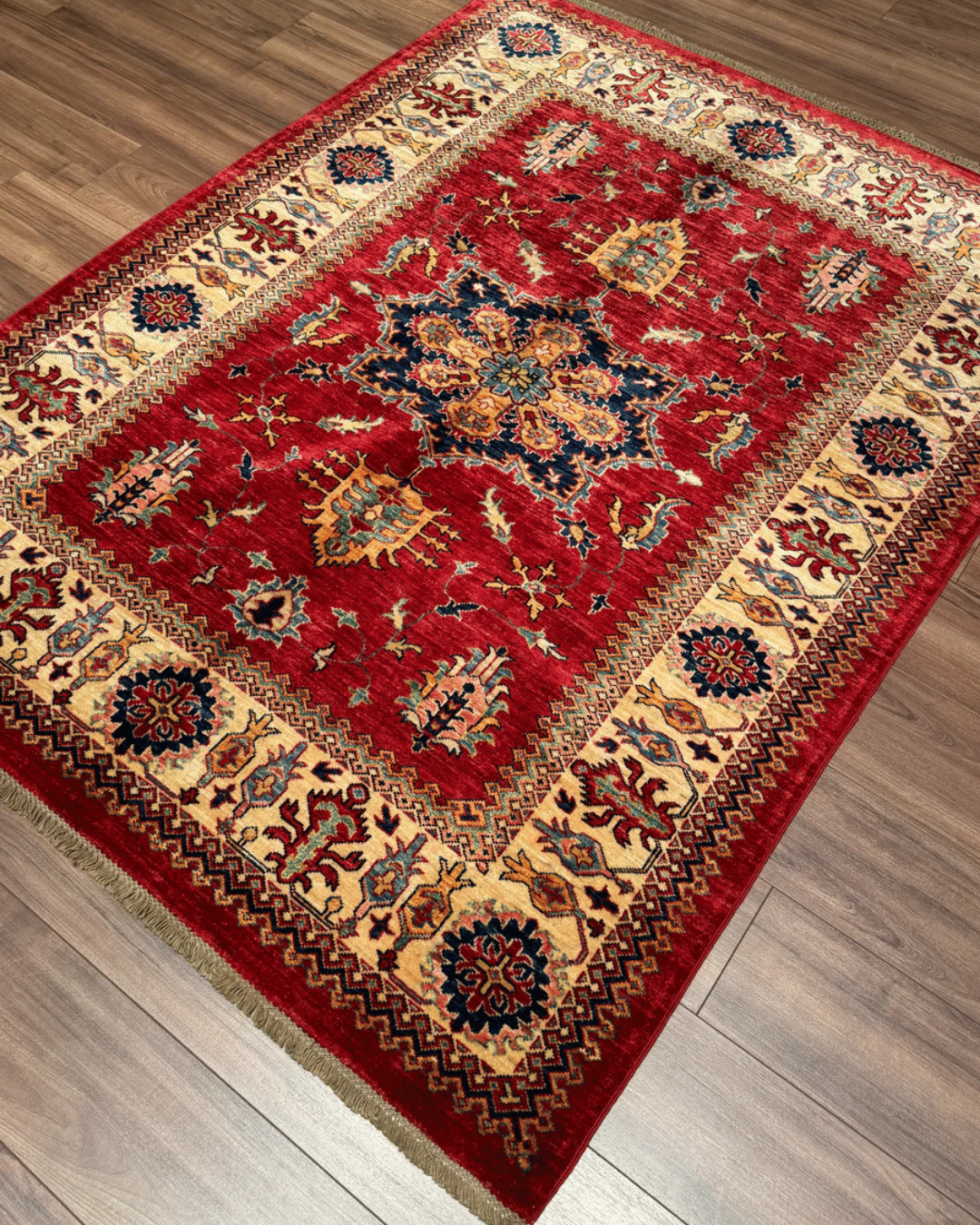 Shirvan Hand-Knotted Wool Rug 5' x 6'