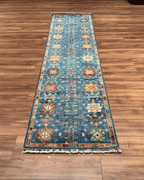 Tapis en laine style afghan 55 x 146 cm