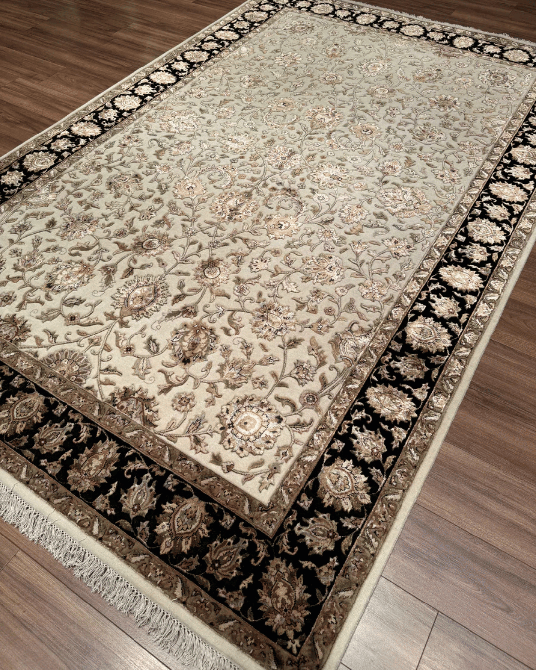 Ottoman Elegance Hand-Knotted Wool Rug 6' 6" x 10'