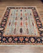 Ushak Hand-Knotted Wool Rug 7' x 9'