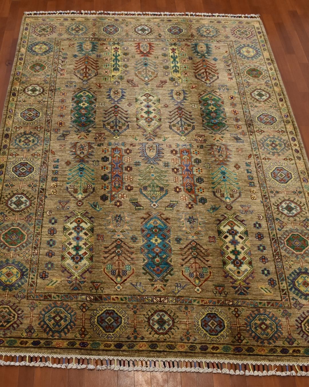 Sultani Hand-Knotted Wool Rug 5' 1" x 6' 9"