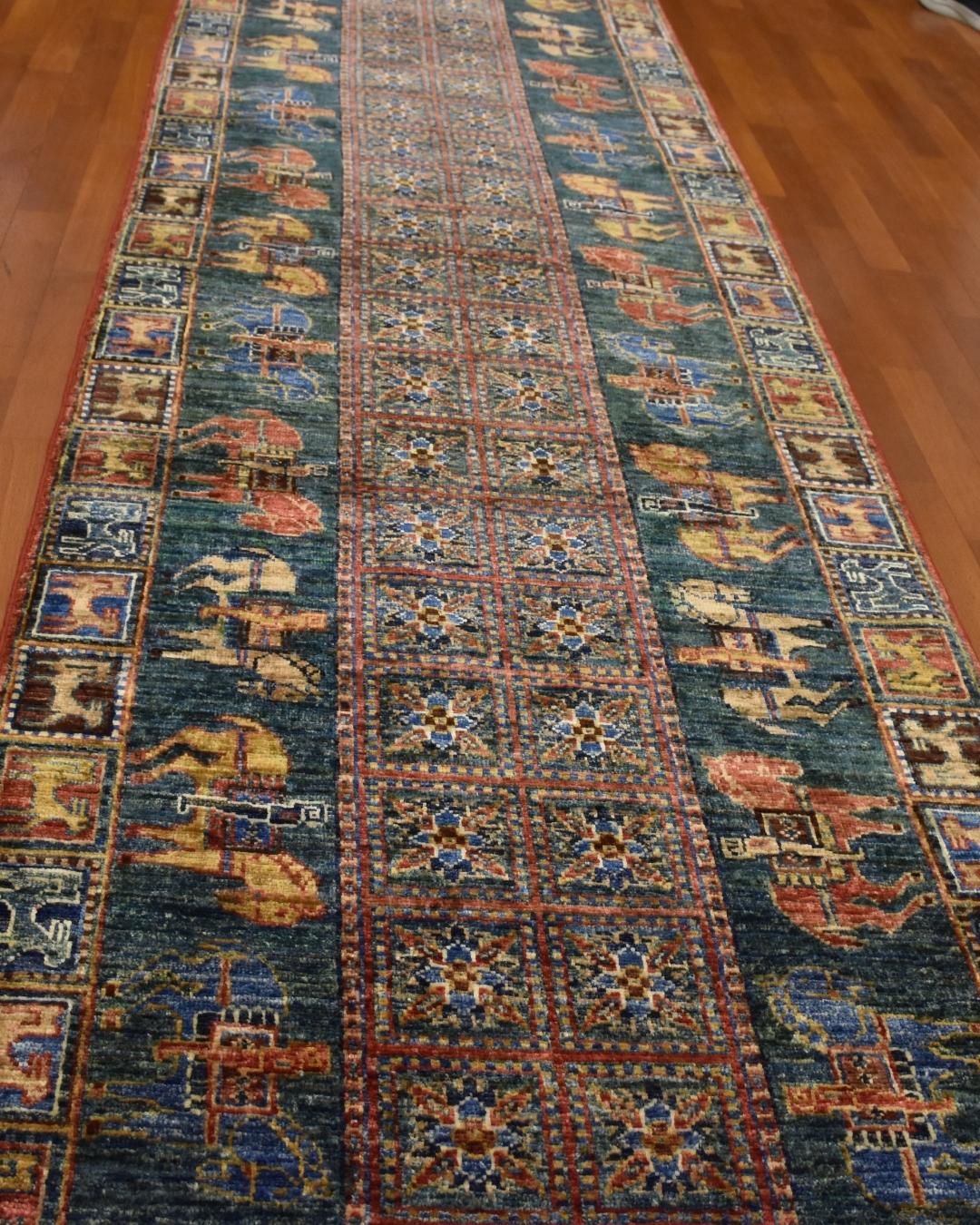 Pazyryk Hand-Knotted Wool Runner 81x302 cm 2.45m² | 3x10 ft