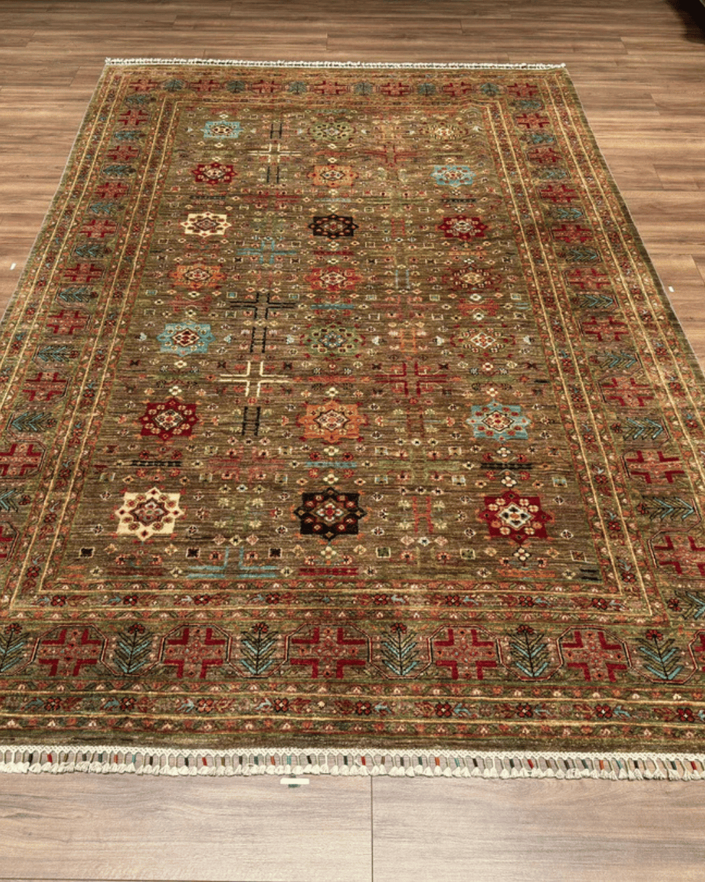 Veziri Hand-Knotted Wool Rug 6' 7" x 9' 9"