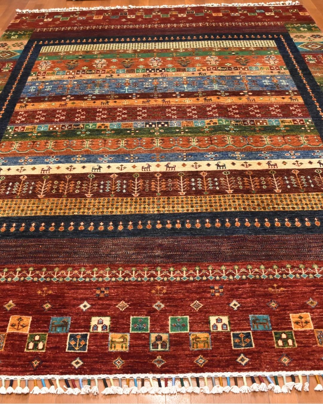 Sultani Hand-Knotted Wool Rug 5' 9" x 8'