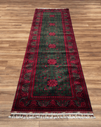 Handwoven Afghan Style Wool Runner 2.69x9.71 ft