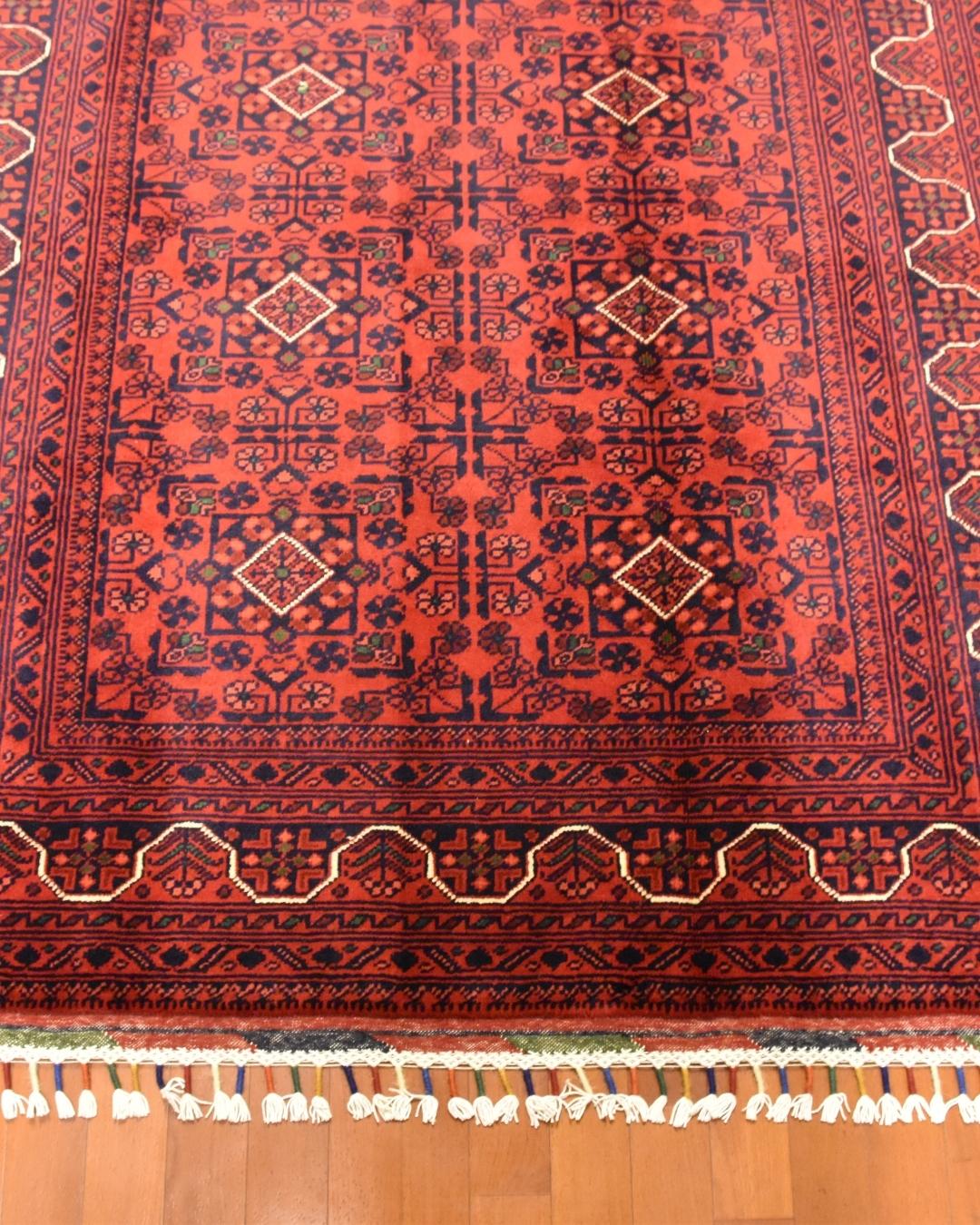 Afghan Hamyap Style Hand-Knotted Wool Rug 4' x 6'