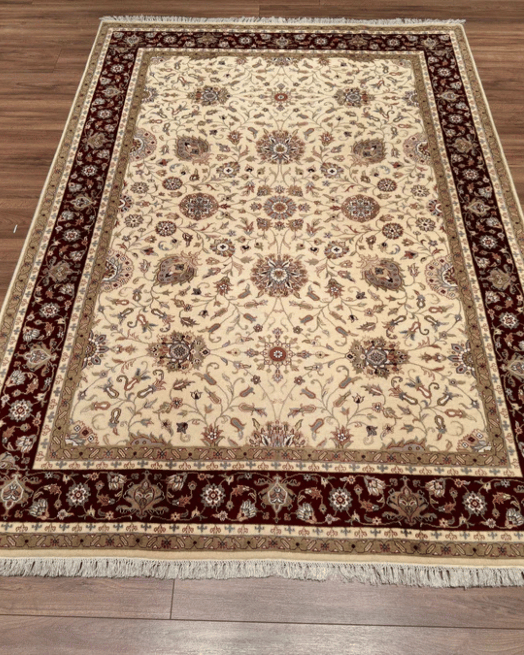 Tapis en laine style afghan 55 x 146 cm