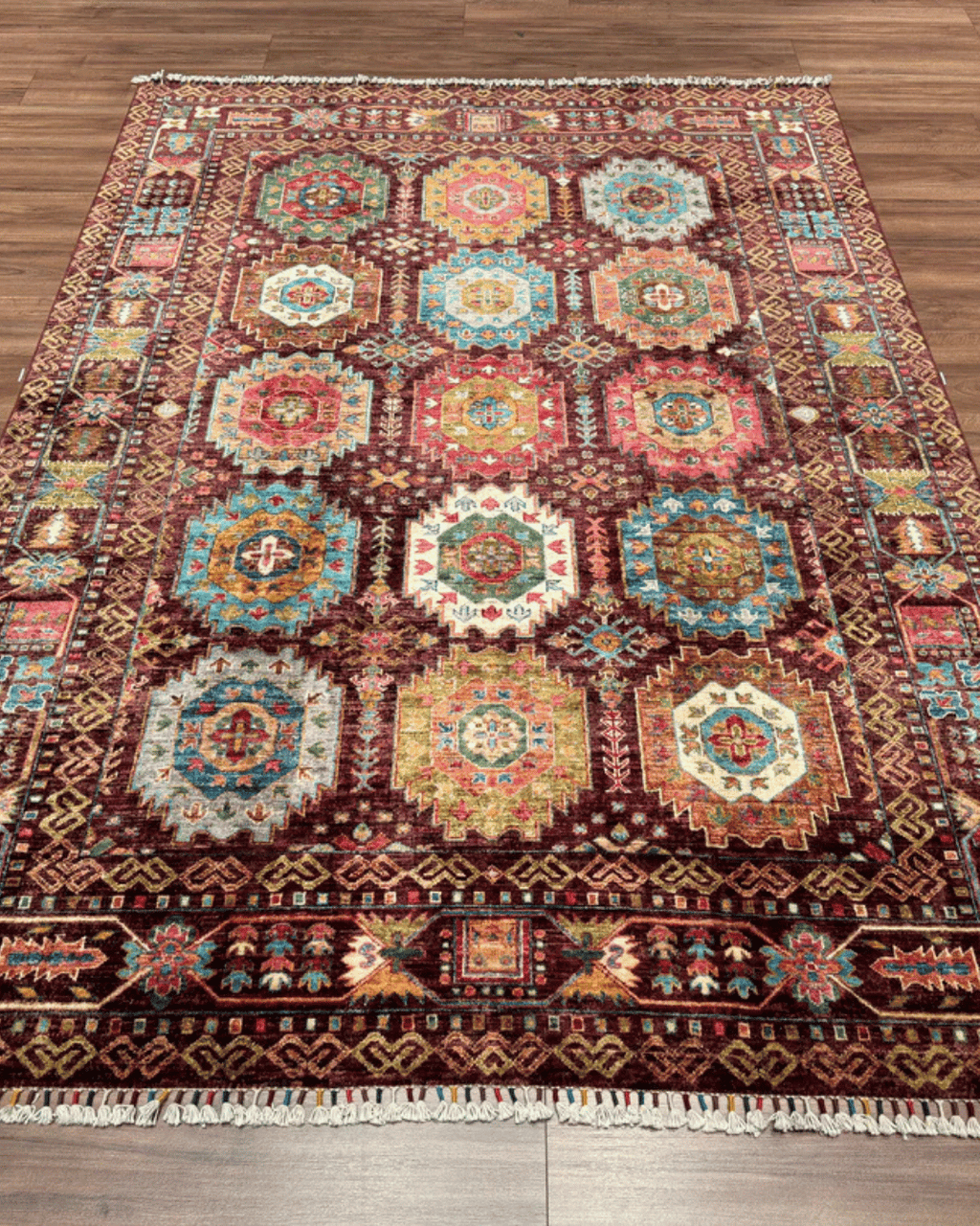 Veziri Hand-Knotted Wool Rug 5' 7" x 7' 9"