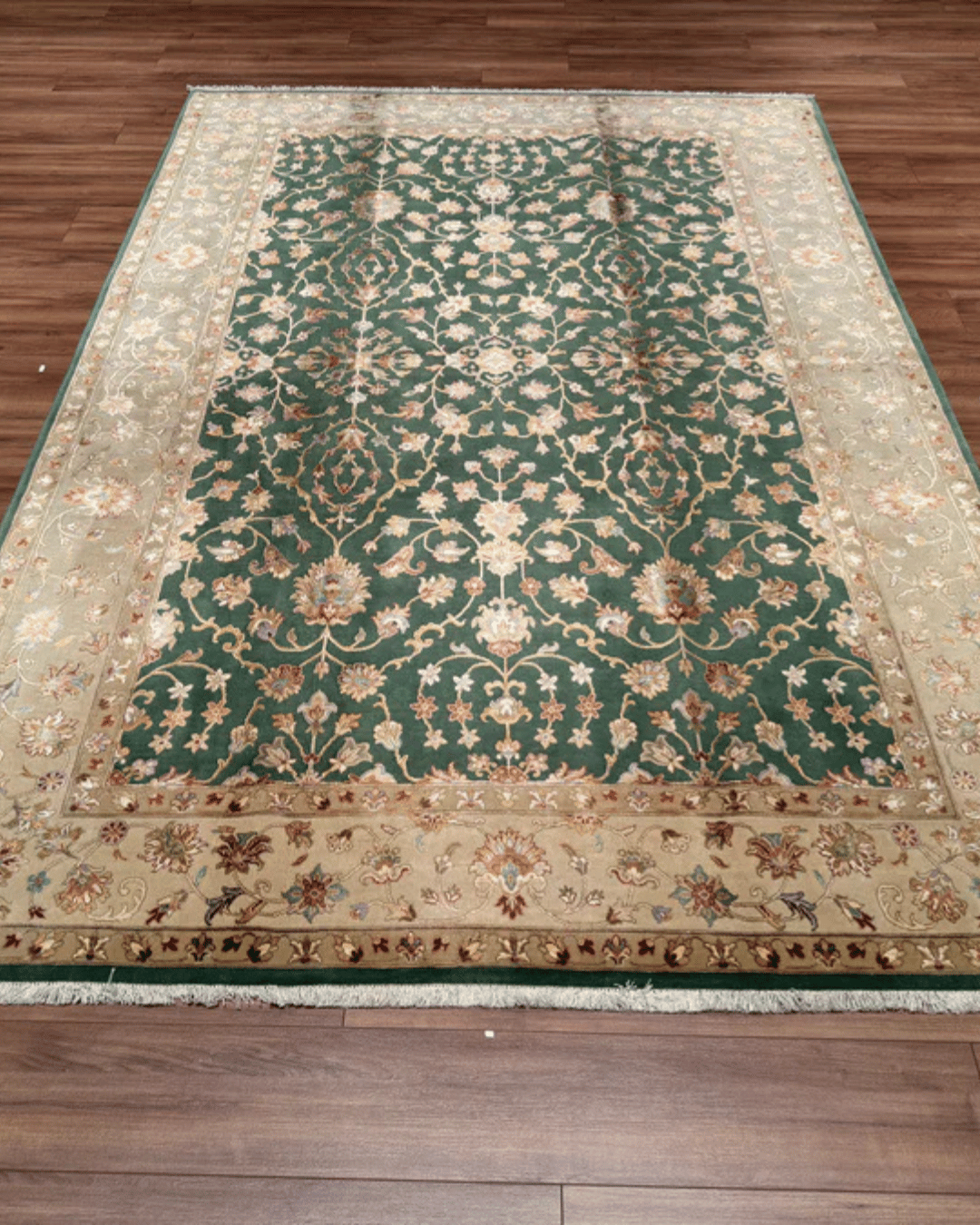 Ottoman Elegance Hand-Knotted Wool Rug 6' 5" x 9' 9"