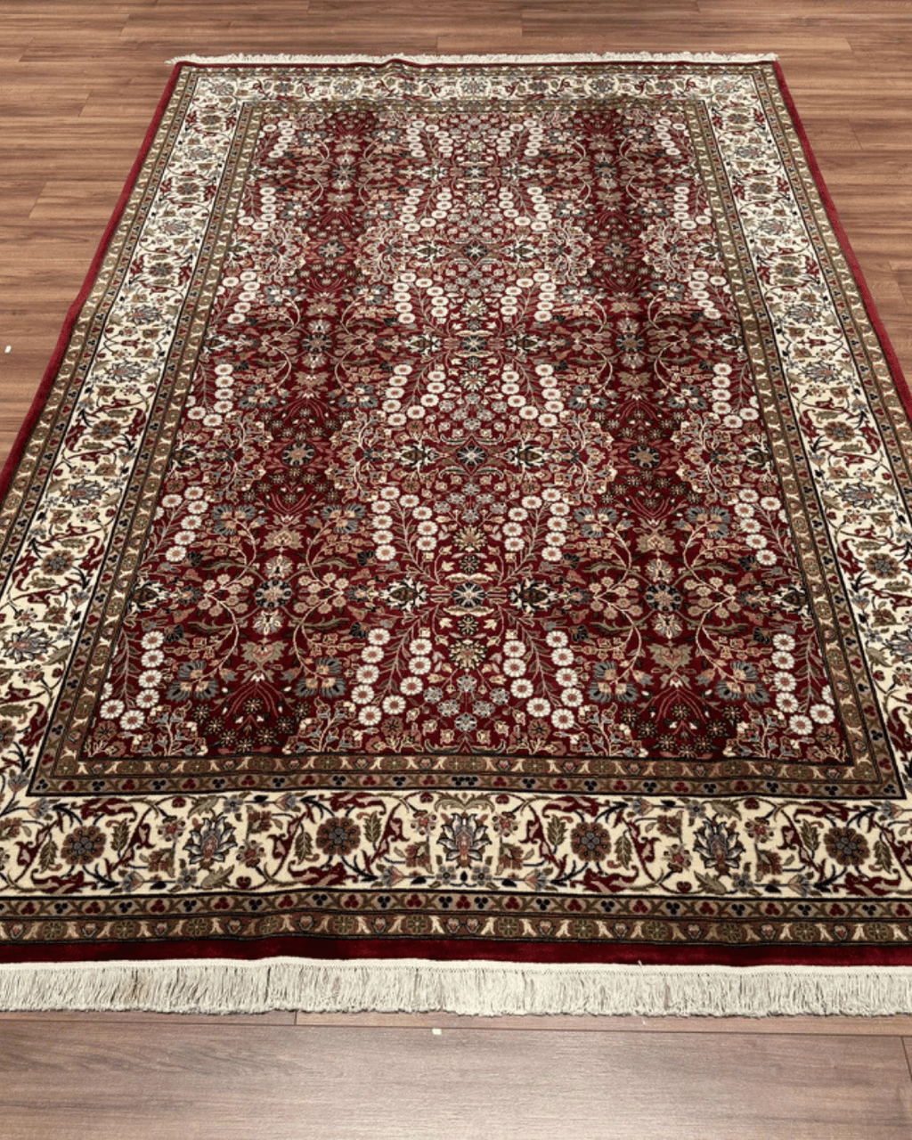 Hereke Hand-Knotted Wool Rug 6' 4" x 9' 7"