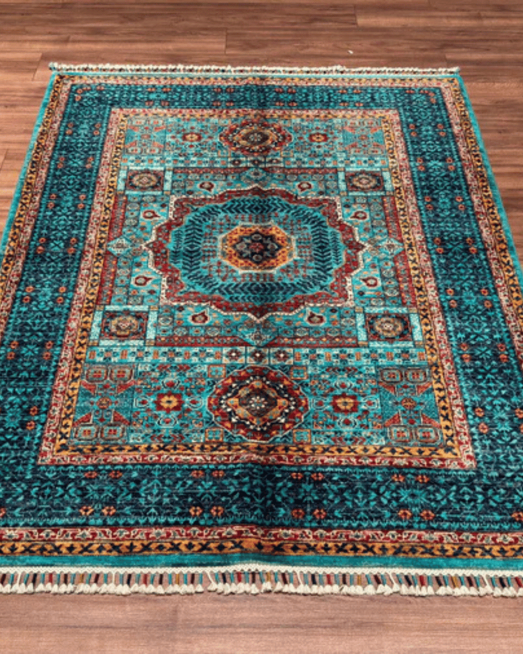 Mamluk Hand-Knotted Wool Rug 4' 3" x 5' 8"