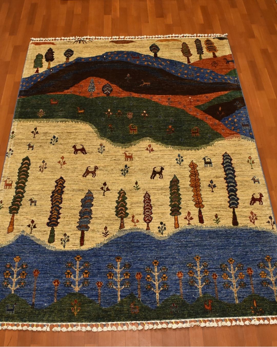 Sultani Hand-Knotted Wool Rug 5' x 7'