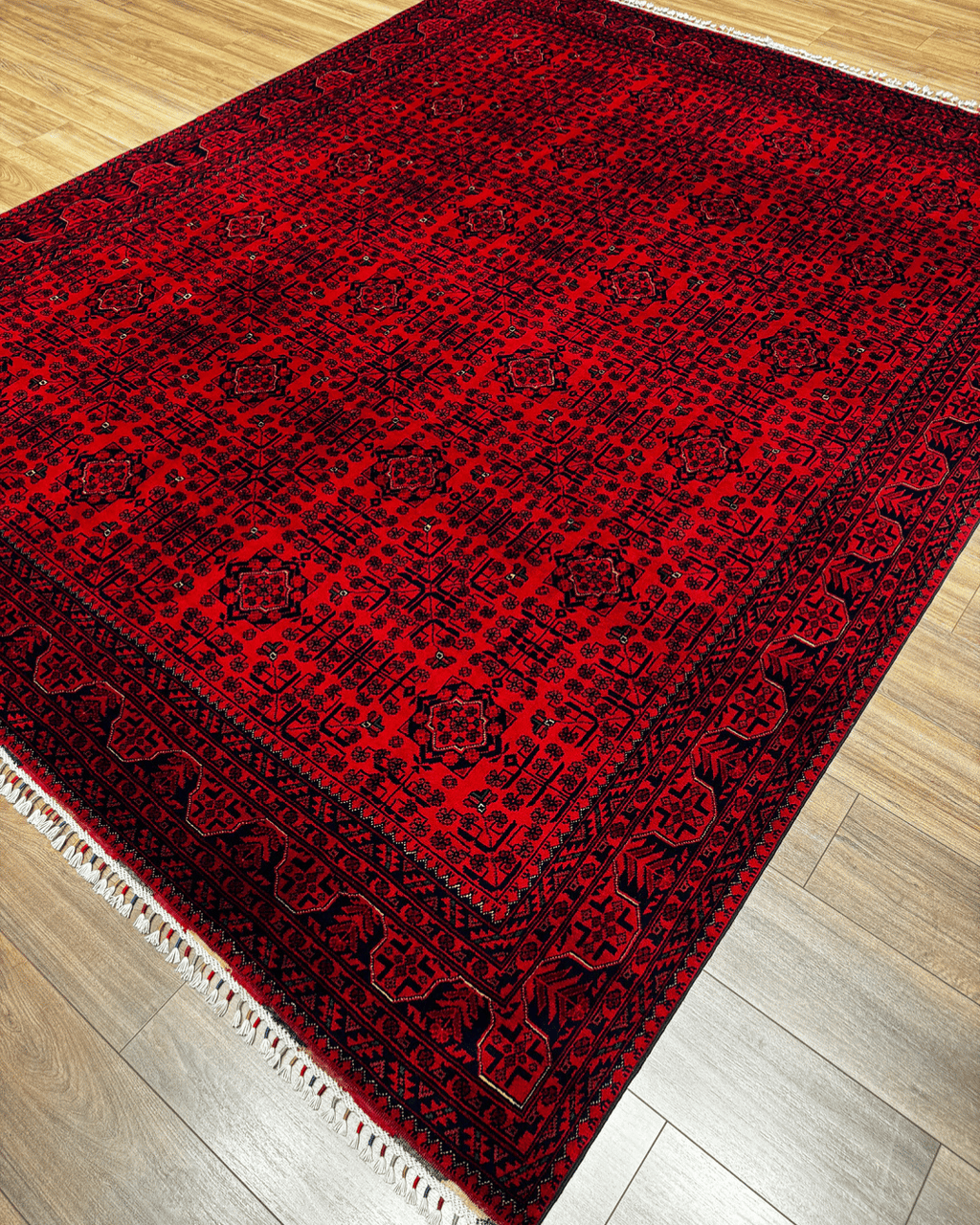 Handwoven Afghan Style Wool Rug 7' 9" x 9' 7"